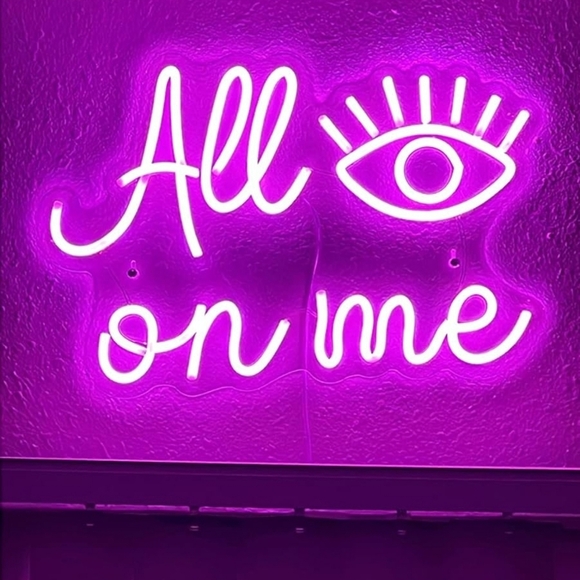 All Eyes on Me Neon Sign Evil Eye Led Sign Pink Eye Lash Neon Light Words Neon - Picture 5 of 5